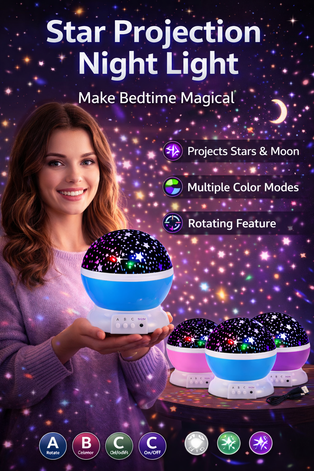 DreamSky™ Galaxy Lamp 🌌✨ | Star Night Projector 🌙
